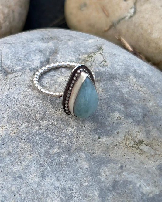 Size 6 3/4 Aquamarine ring