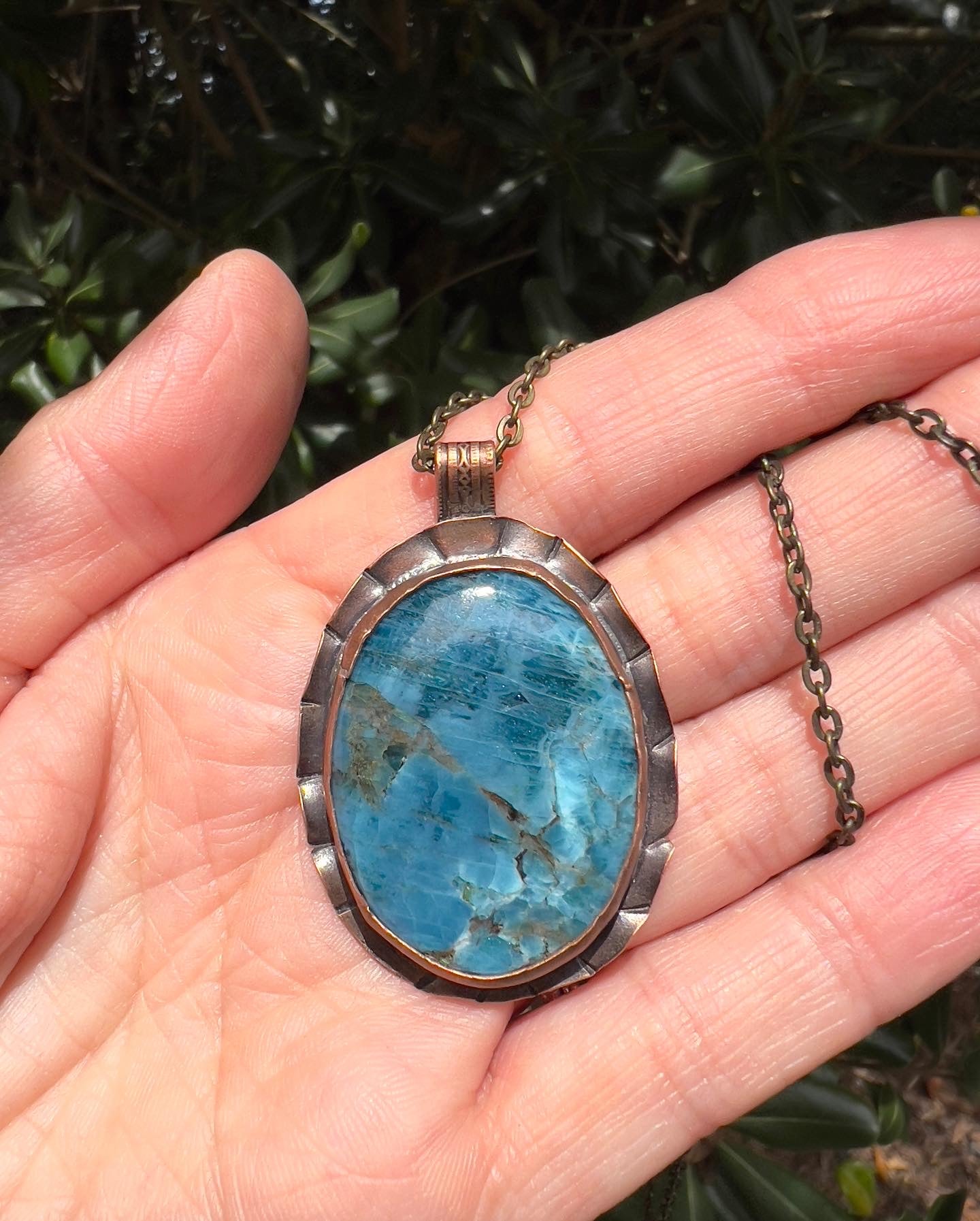 Apatite copper necklace